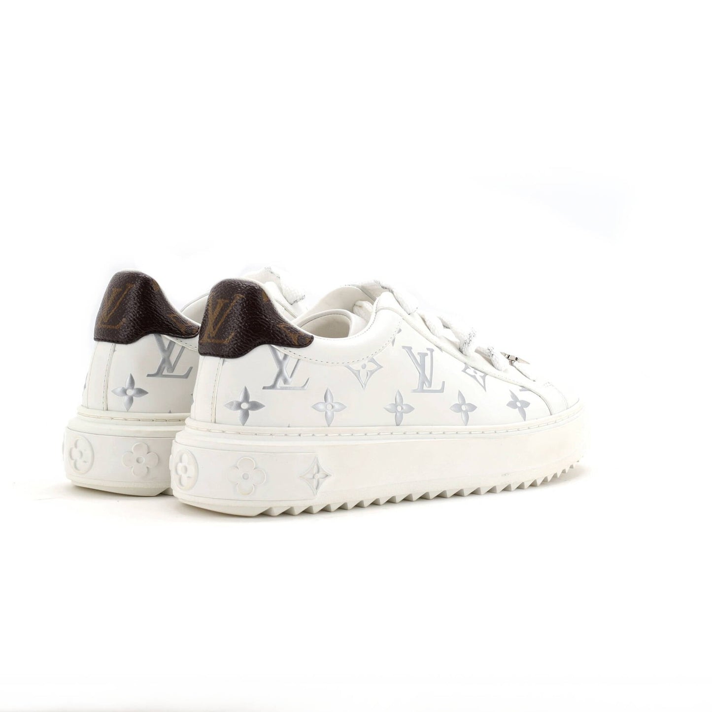 Louis Vuitton Women'S Time Out Sneakers Monogram Print Leather