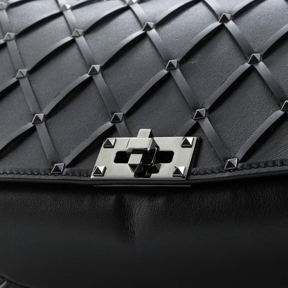 Valentino Garavani Rockstud Beehive Chain Flap Bag Quilted Leather Medium