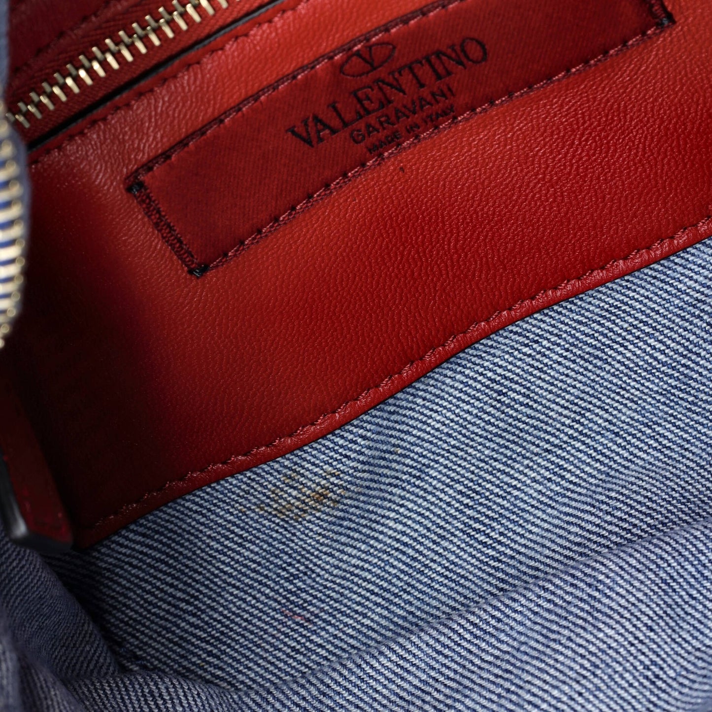 Valentino Garavani Rockstud Spike Belt Bag Quilted Denim