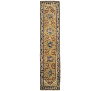 Handmade Serapi Heriz Oriental Runner Rug Floral