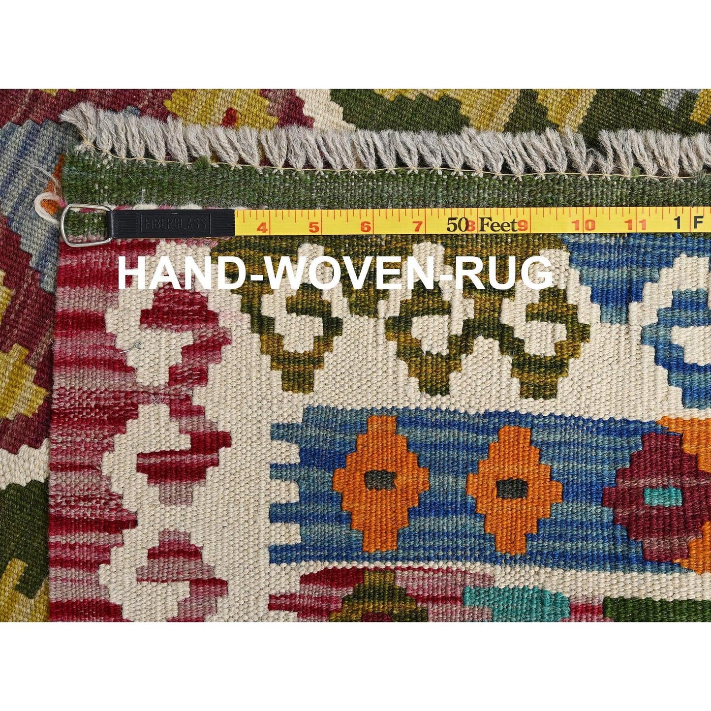 2'5"X9'9" Colorful Afghan Kilim 100% Wool Rug Flat Weave Hand Woven Runner