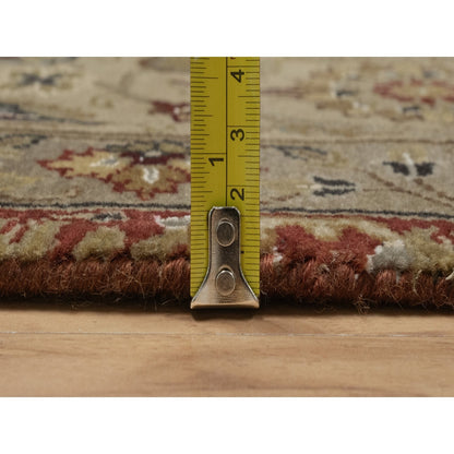 5'9"X8' Red Hereke With All Over Design Wool And Silk Hand Knotted Rug