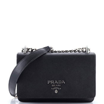 Prada Chain Flap Crossbody Bag Tessuto And Saffiano Leather Medium