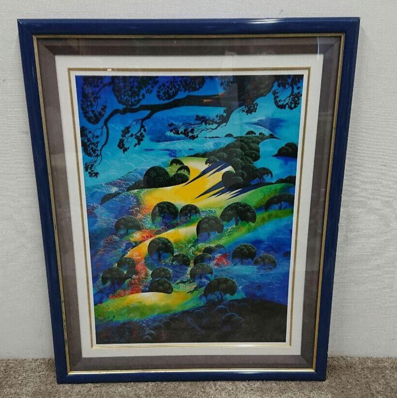 Sunset Flame Fading Eyvind Earle Hand Signed Screen Print 1995 Disney Art