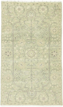 Handmade Small Distressed Floral Rug Muted