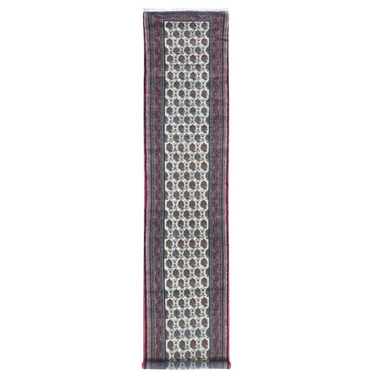 2'10"X13'2" Ivory Tribal Northwest Farsian Wool Hand Knotted Runner Rug