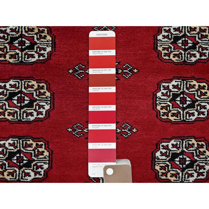 9'2"X12'4" Scarlet Red Princess Bokara Soft Wool Hand Knotted Rug