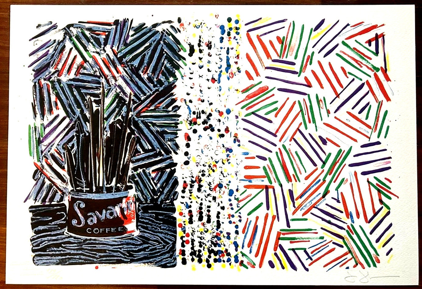 Jasper Johns Lithograph Coa Signed Op Numbered By Hand -180 Ex