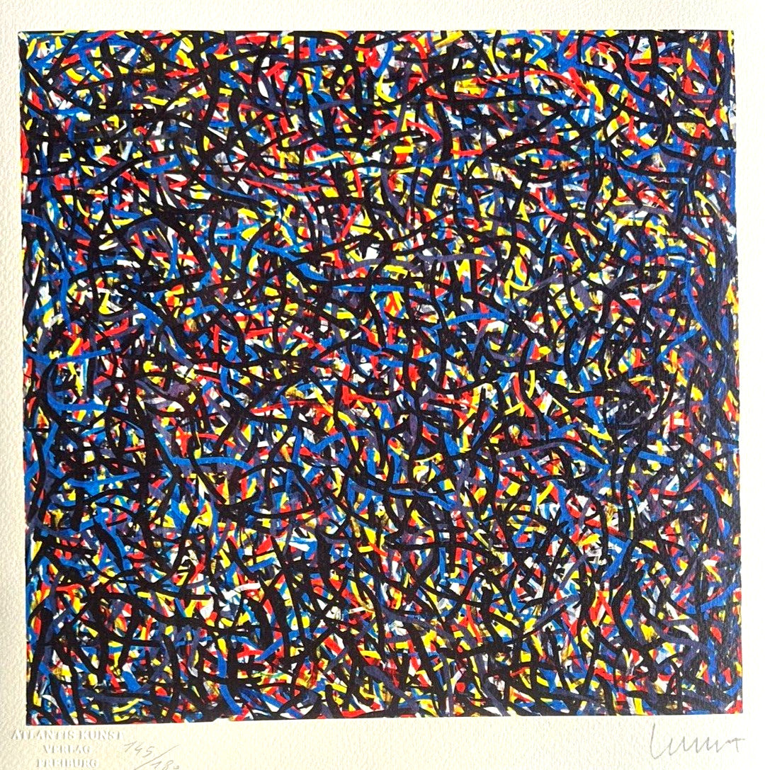 Sol Lewitt Lithograph Coa Hand Signed Numbered Stamp