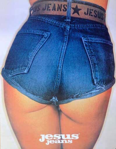 Vintage Jesus Jeans Poster Oliviero Toscani Linen