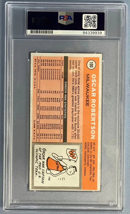 Oscar Robertson Autographed 1970-71 Topps Card #100 (Psa)