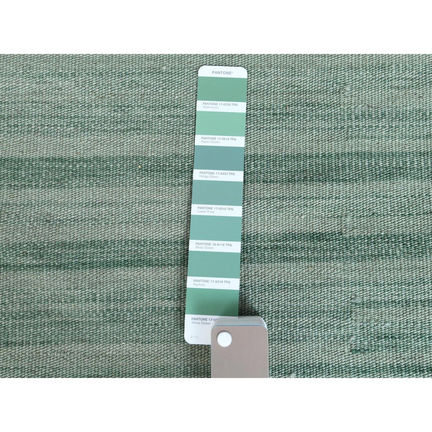 6'1"X9'1" Light Green Flat Weave Kilim Hand Woven Wool Reversible Rug