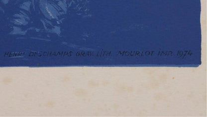 Serge Poliakoff Composition (Blue) Signed Original Lithograph Abstract Art Print