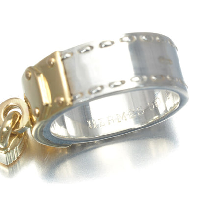 Hermes Ring Kelly Padlock Eu50 18K 750 Yellow Gold/Silver
