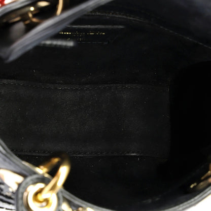 Christian Dior Lady Dior Chain Bag Embroidered Calfskin Mini