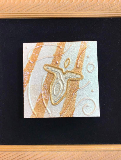 Andy Lakey - Love Angels Pink & Green Original Textured Painting On Wood Signed