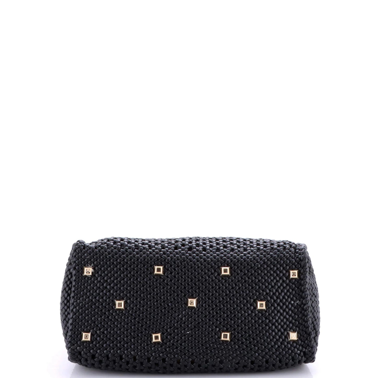 Salvatore Ferragamo Studio Satchel Woven Leather And Leather Medium