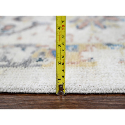 9'9"X14' Ivory Wool Hand Knotted Supple Mahal Design Oriental Rug