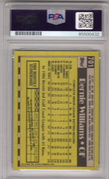 Bernie Williams 1989 Topps #701 Autographed Card