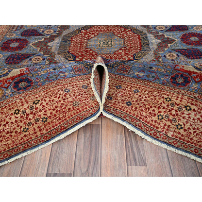 6'1"X9' Blue Hand Knotted All Wool Mamluk Dynasty 200 Kpsi Design Rug