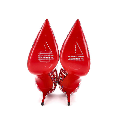 Christian Louboutin Women'S Pigalle Follies Pumps Printed Patent 100