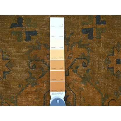 7'8"X9'10" Brown Overdyed Kazak Flower Design 100% Wool Hand Knotted Rug