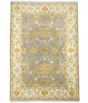 Handmade Classic Oushak Chobi Rug Floral Design