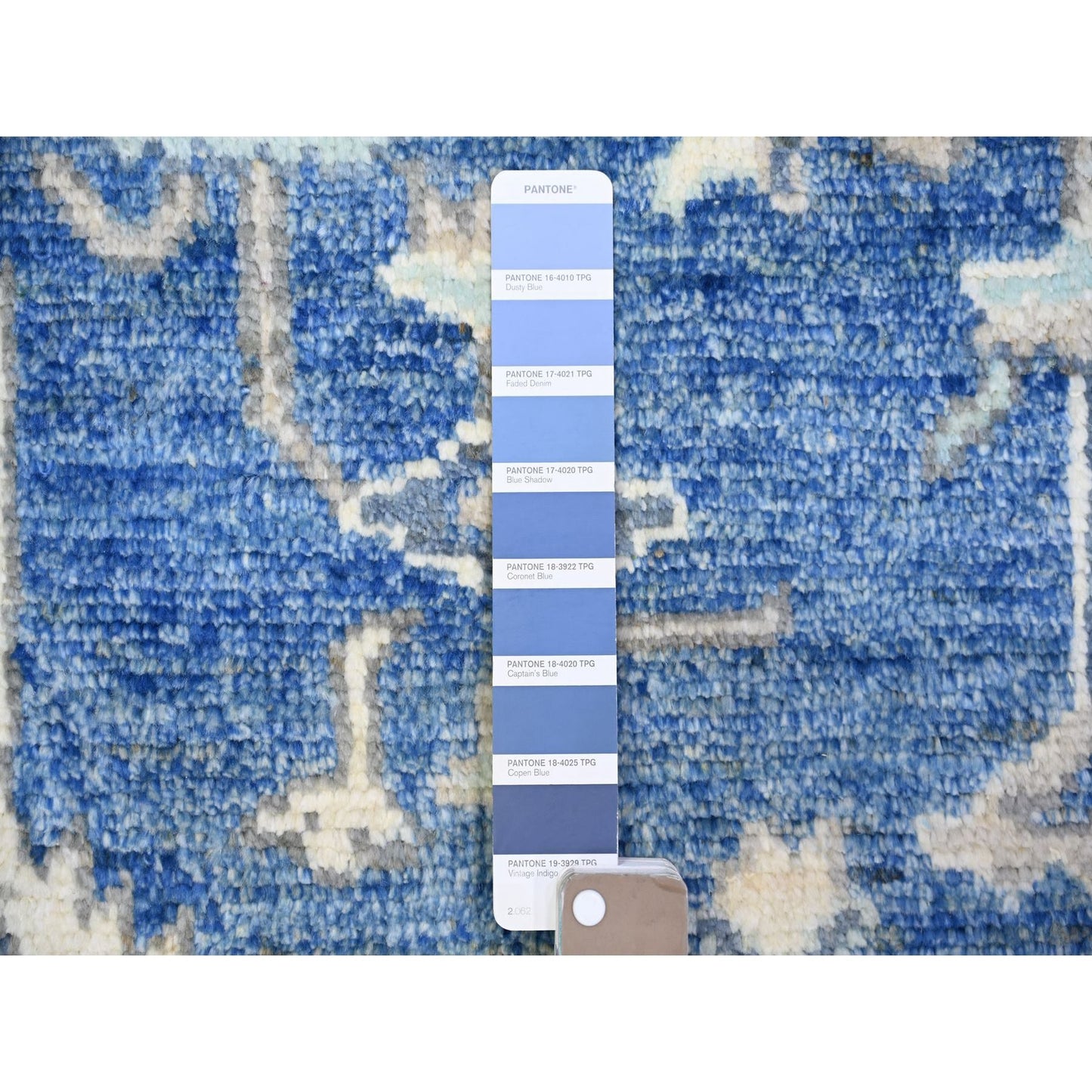 8'X10'1" Steel Blue Anatolian Village Inspired Wool Hand Knotted Rug