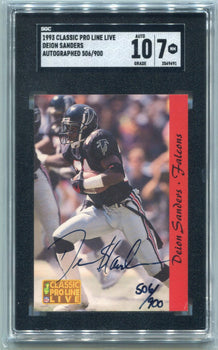 Deion Sanders 1993 Classic Pro Line Autographed Card 506/900 Sgc Graded