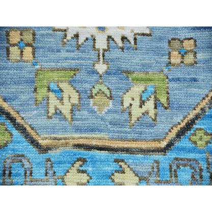 10'2"X14'3" Dawn Blue Heris Fabuloso Central Medallion Hand Knotted Rug