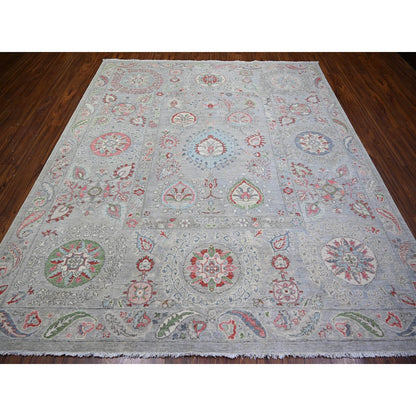 8'1"X9'3" Tan Color Finer Peshawar Pure Wool Hand Knotted Oriental Rug