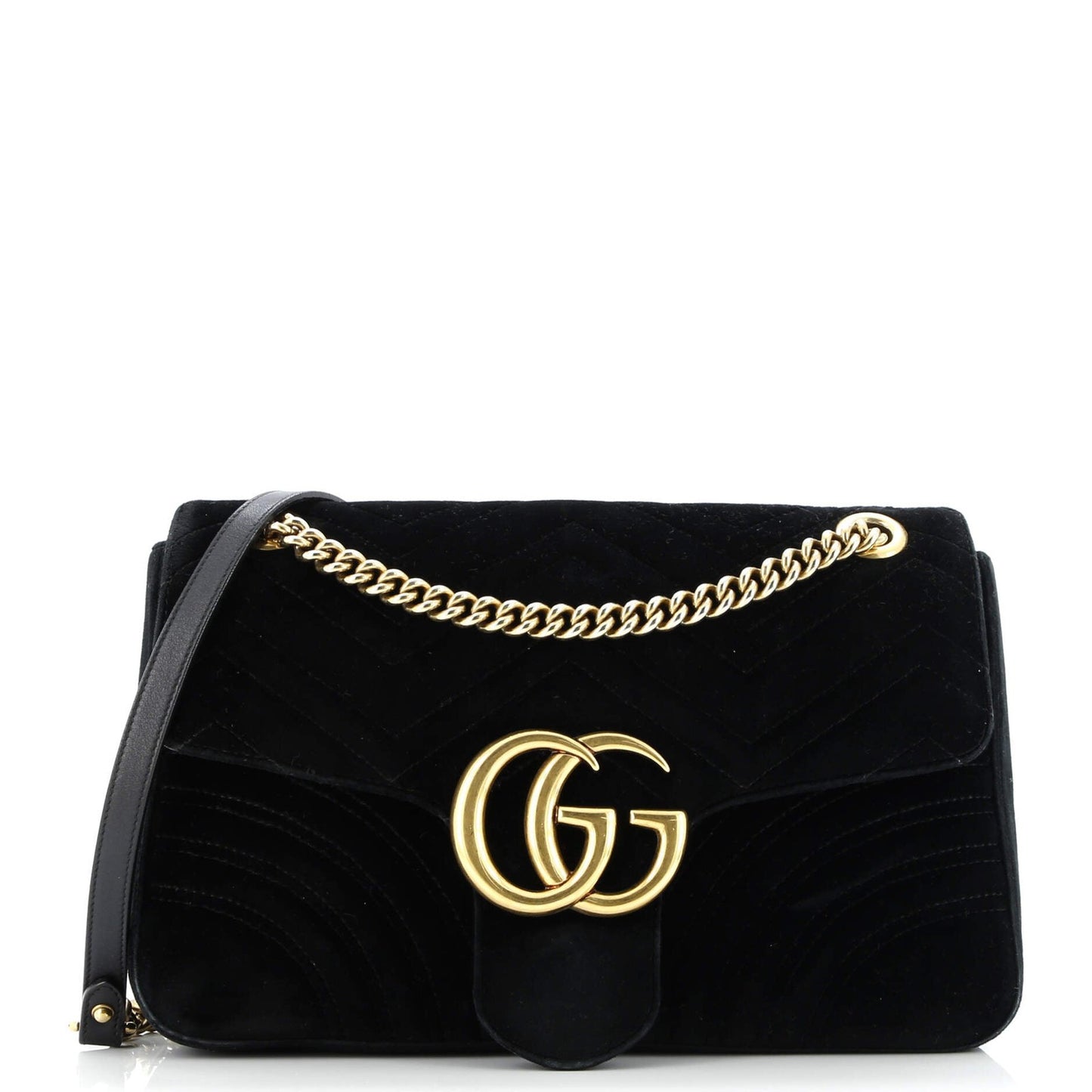 Gucci Gg Marmont Flap Bag Matelasse Velvet Medium
