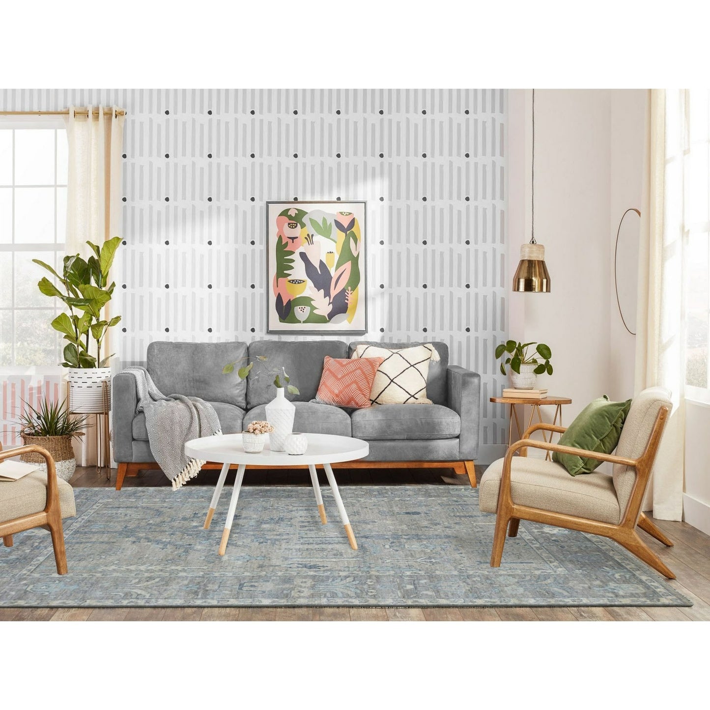 6'X9'2" Angora Oushak Organic Wool Hand Knotted Gray Oriental Rug