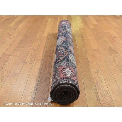 4'8"X7' Barn Red Zoroastrian Meleyir Hand Knotted Pure Wool Rug