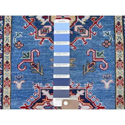 2'10"X16' Blue Kazak With Medallions Design Wool Hand Knotted Runner Rug