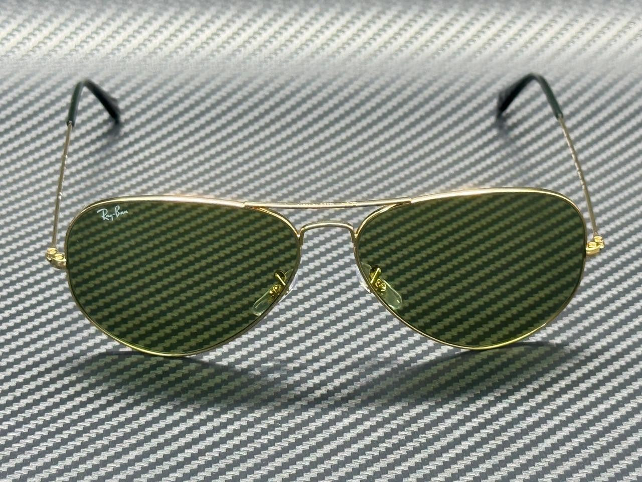 RAY BAN RB3025 001 4E Arista Gold Green 58 mm Unisex Sunglasses