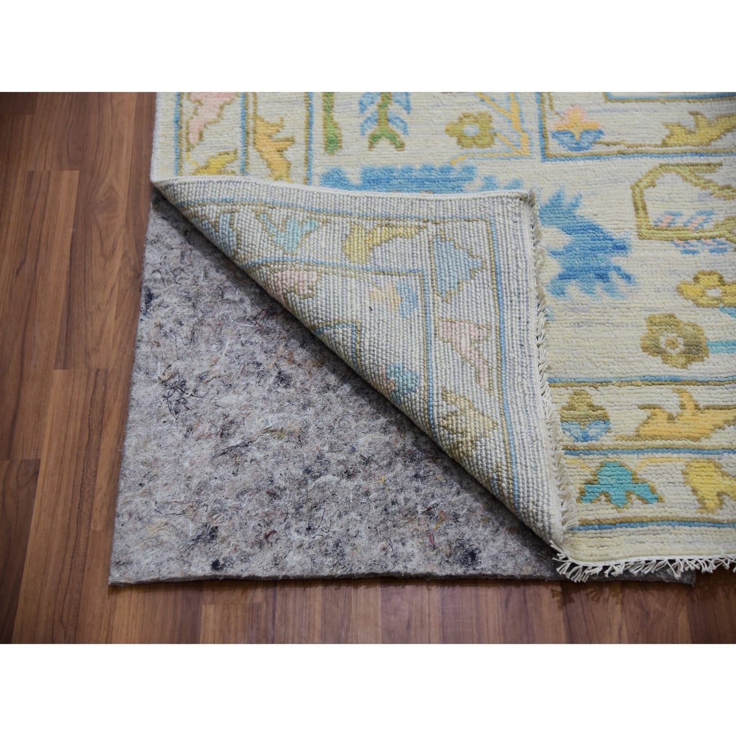 12'4"X14'10" White 100% Wool Oushak Weave Hand Knotted Oversized Rug