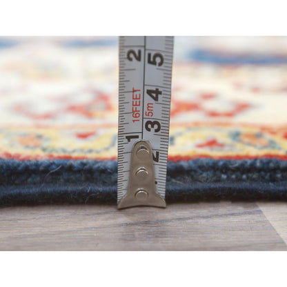 3'X18'6" Yale Blue Soft Wool Hand Knotted Special Kazak Xl Runner Rug