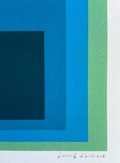 Josef Albers Lithograph Numbered Hand Signed Op Coa Stamped