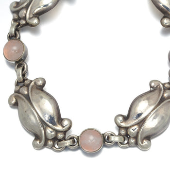 Georg Jensen Bracelet Rose Quartz Moonlight Blossom 11 925 Sterling Silver