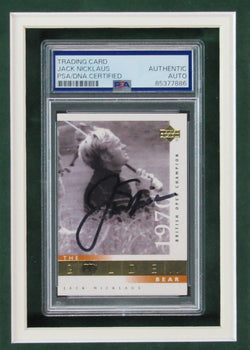 Jack Nicklaus Signed/Auto Trading Card With Photo Collage Framed Psa/Dna 192644