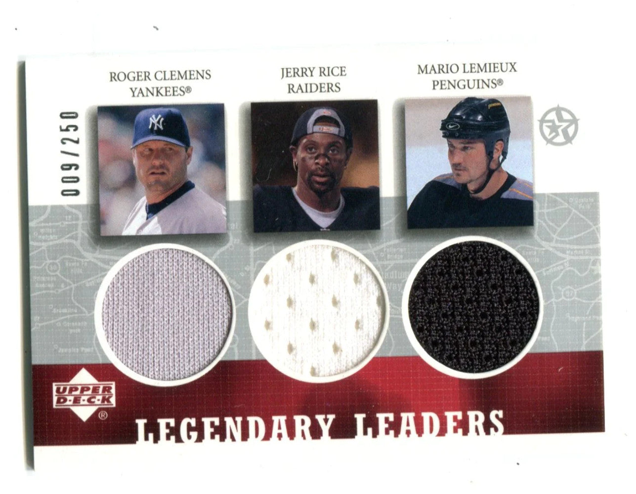 Clemons/Rice/Lemieux 2003 Upper Deck Legendary Cuts #Rcjrmll Card /250
