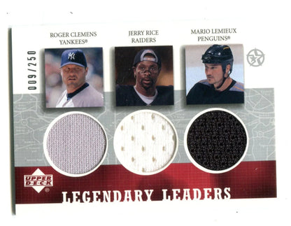 Clemons/Rice/Lemieux 2003 Upper Deck Legendary Cuts #Rcjrmll Card /250