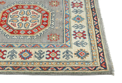 Geometric Tribal Kazak Runner Rug Oriental