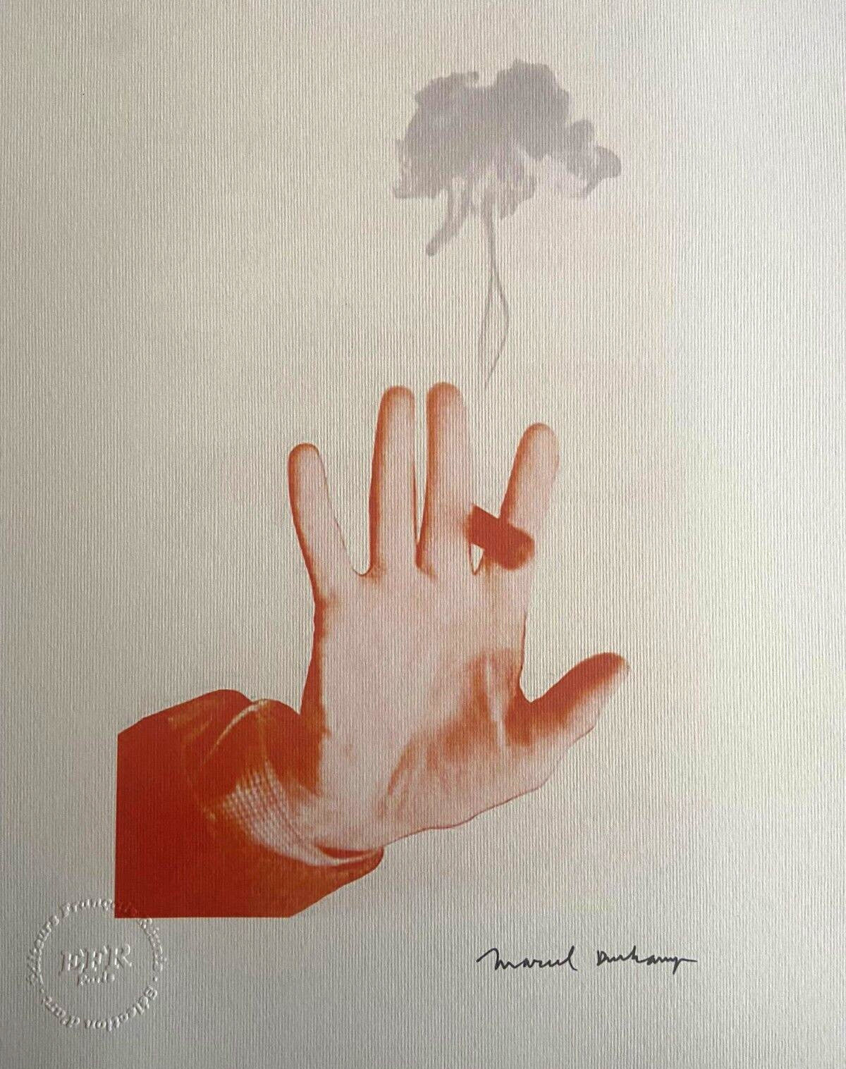 Marcel Duchamp Lithograph Stamped Signed Op Numbered A Hand Crayon