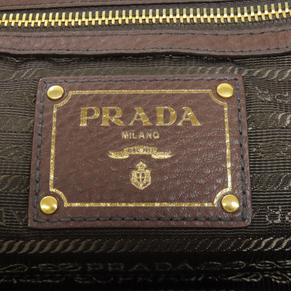 PRADA   Tote Bag logo Leather