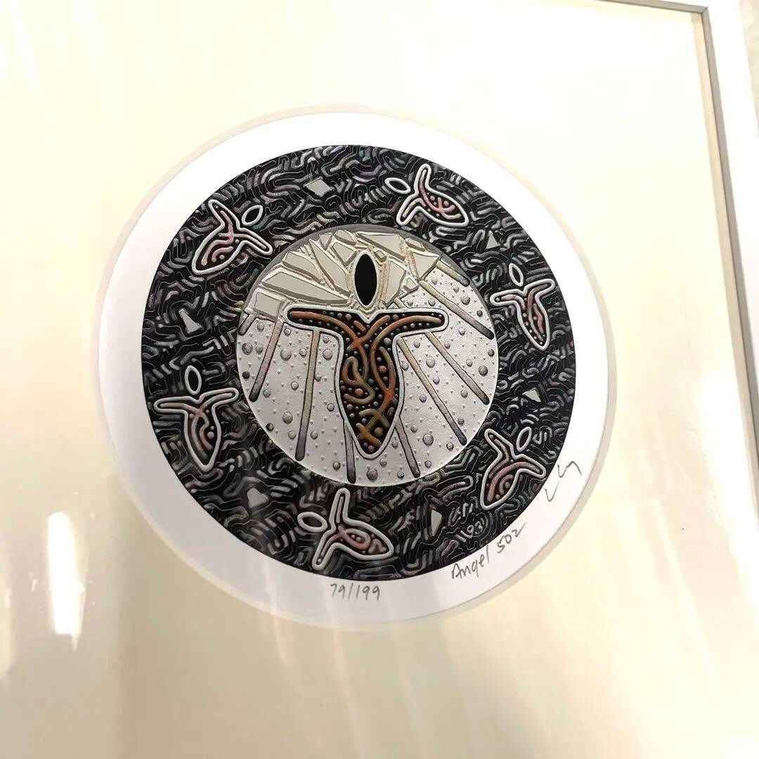Andy Lakey - Angel 502 Original Embossed Print Ed199 Signed Framed Spiritual Art