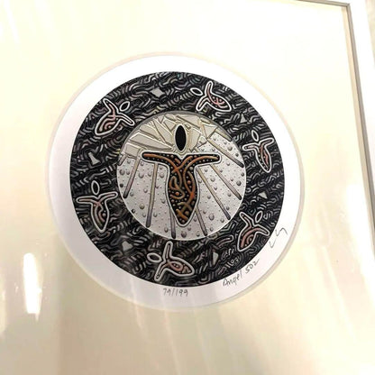 Andy Lakey - Angel 502 Original Embossed Print Ed199 Signed Framed Spiritual Art