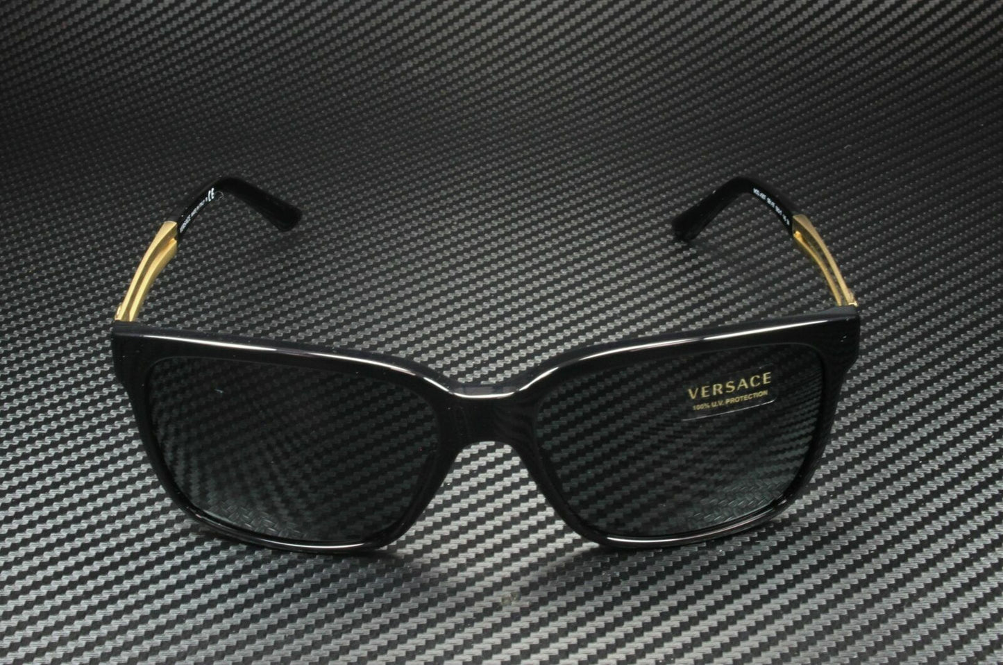 Versace Ve4307 Gb1 87 Black Grey Lens Men'S Square Sunglasses 58Mm