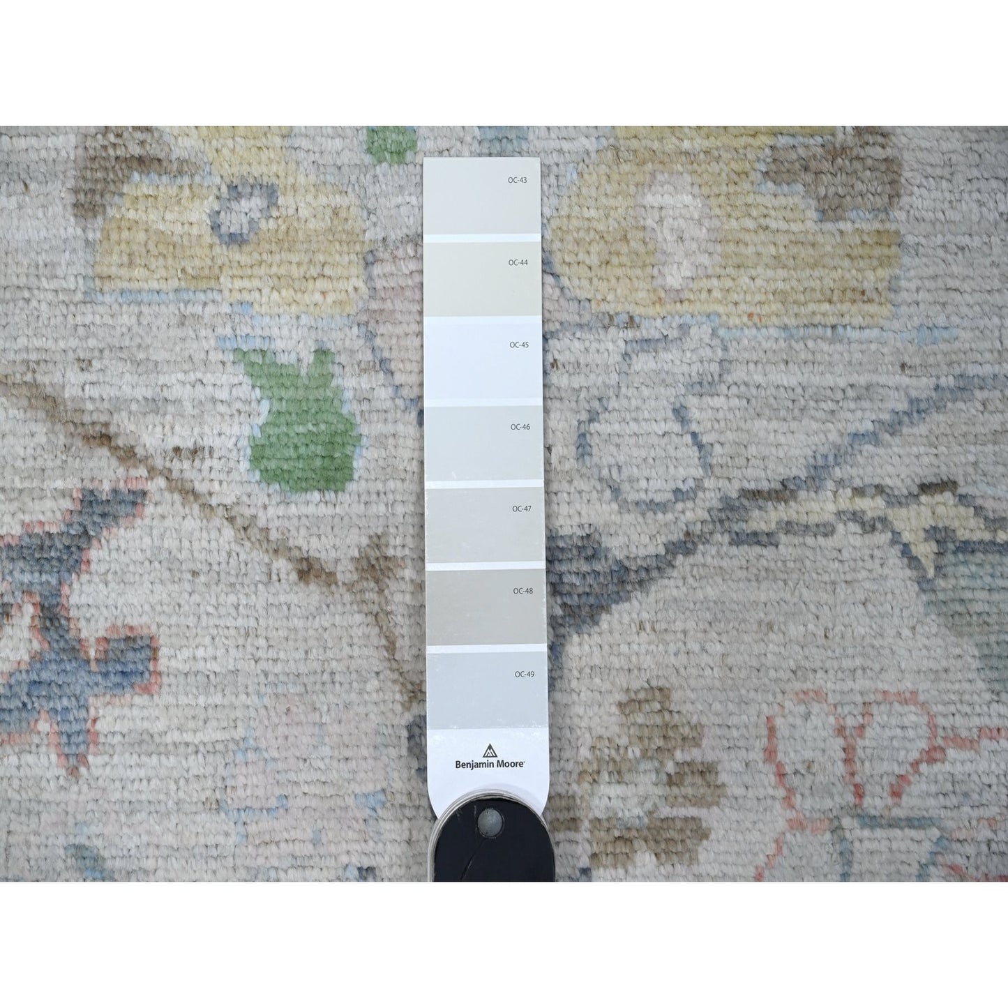 3'X16'4" Baby Blue Wool Weft Afghan Angora Oushak Xl Runner Oriental Rug